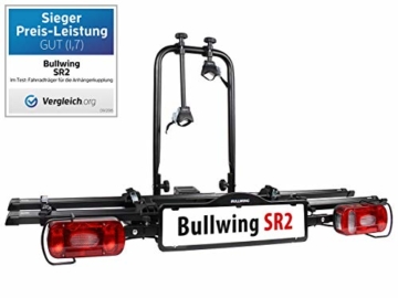 Bullwing SR2 - Fahrradträger für 2 Fahrräder auf die Auto Anhängerkupplung abklappbar (Rahmenhalter,Radstopper,Gurt) - 10