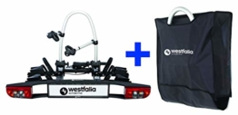 Westfalia BC 60 (Modell 2018) Fahrradträger für die Anhängerkupplung inkl. Tasche - Klappbarer Kupplungsträger für 2 Fahrräder - E-Bike geeigneter Universal-Radträger mit 60kg Zuladung - 1