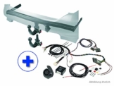 Abnehmbare Anhängerkupplung – AHK für VW Golf 7 Limousine/Sportsvan, Skoda Octavia, Leon (alle 06/14-), T-Roc (07/17-), Audi Q2 (11/16-), Audi A3 (06/14-05/16) – Im Set mit 13-pol. fzg.-spez. E-Satz - 1